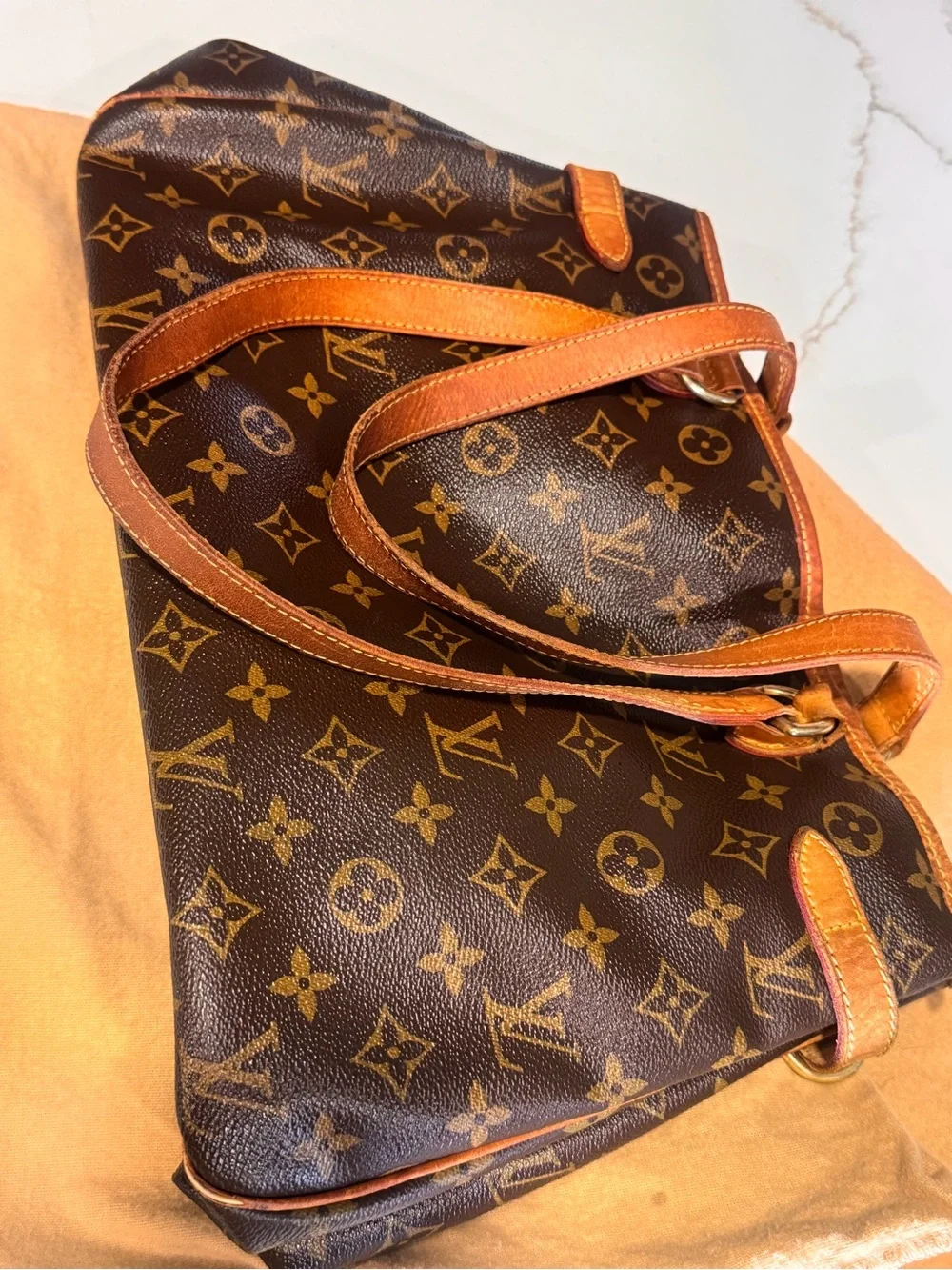Louis Vuitton Monogram Canvas Tote in Brown and Tan - Picture 5 of 11